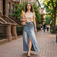 Women's Layered Waist Denim Maxi Skirt