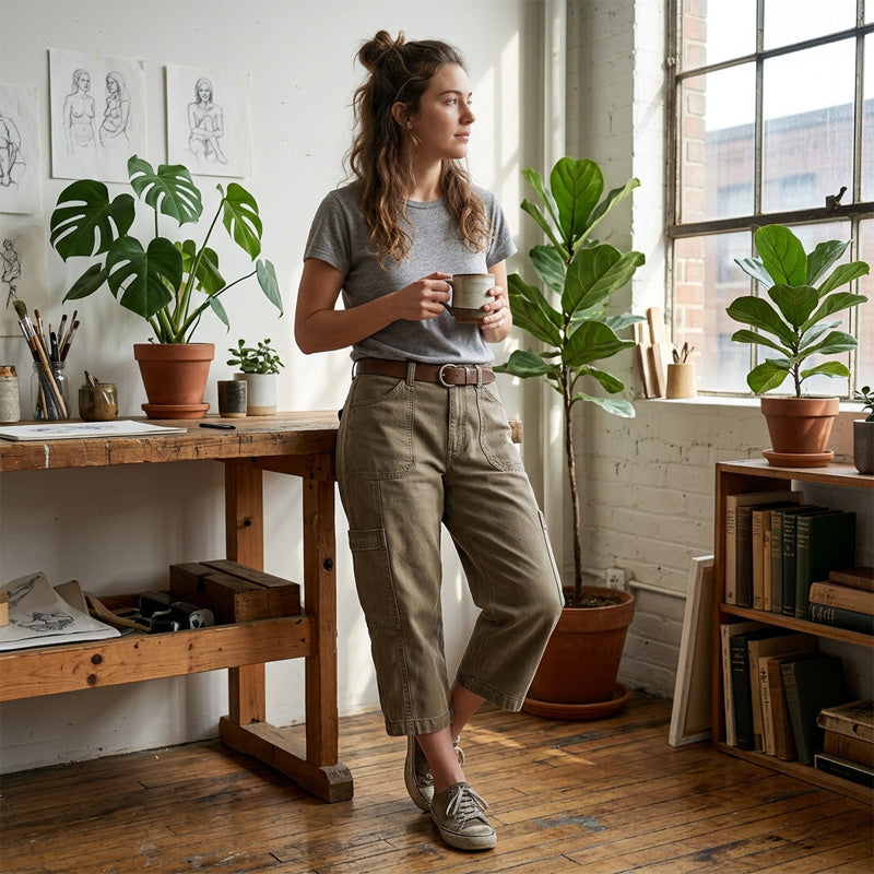 Relaxed Casual Cargo Capris