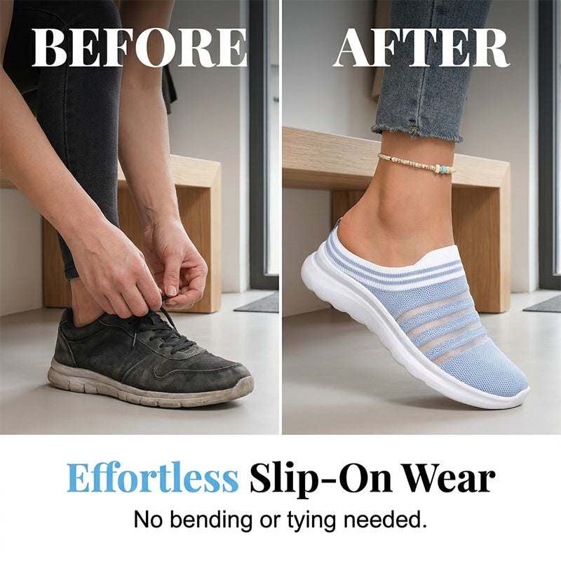 Women’s Breathable Mesh Slip On Mule Sneakers