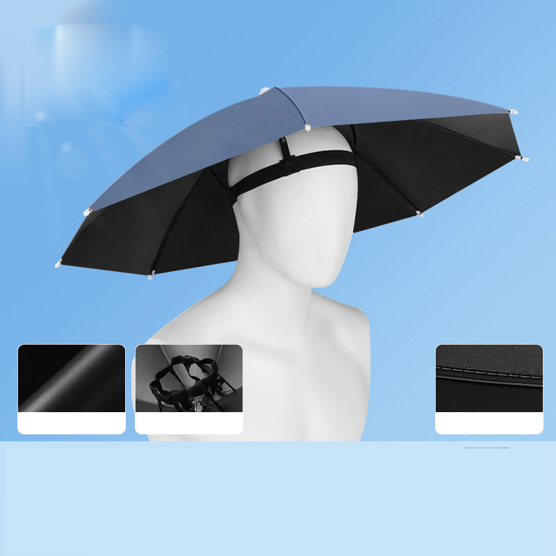 Lightweight Folding Sun Rain Headwear Umbrella Hat