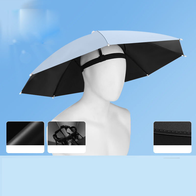 Lightweight Folding Sun Rain Headwear Umbrella Hat