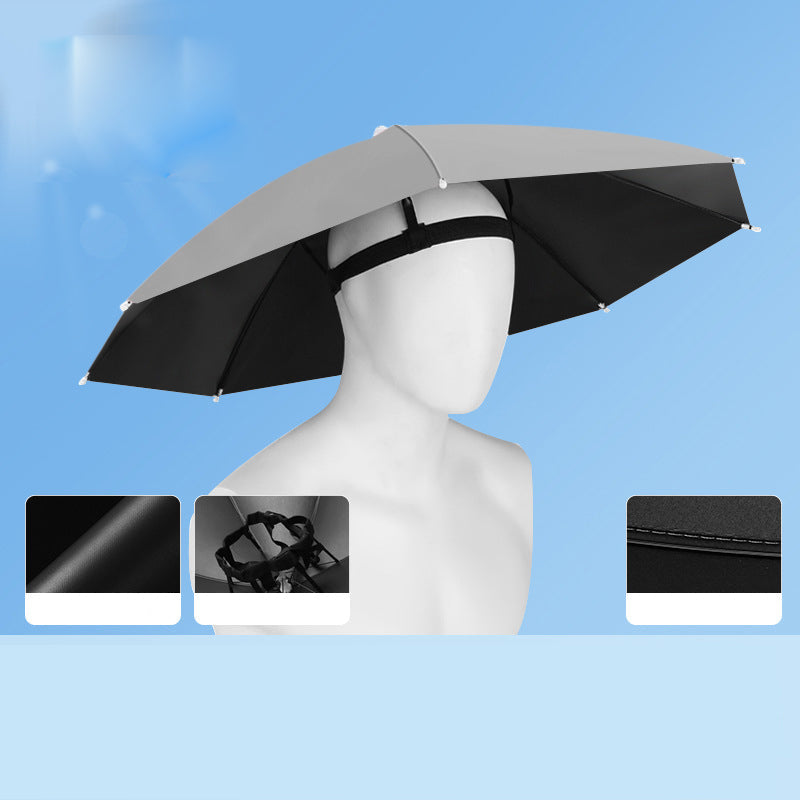 Lightweight Folding Sun Rain Headwear Umbrella Hat