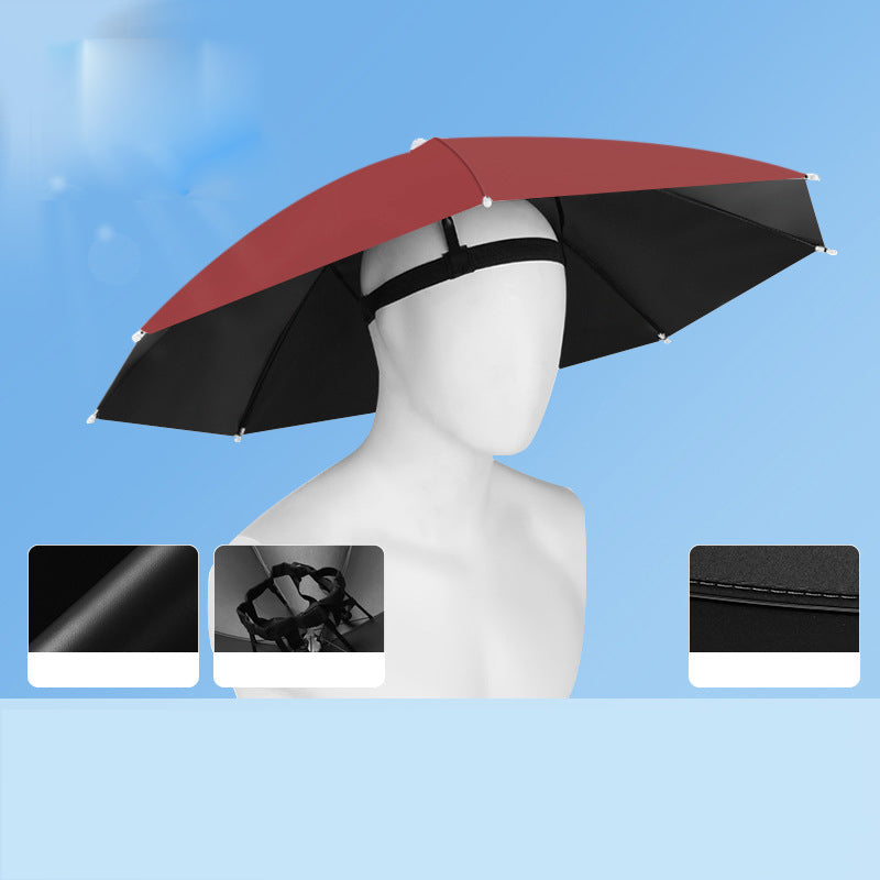 Lightweight Folding Sun Rain Headwear Umbrella Hat