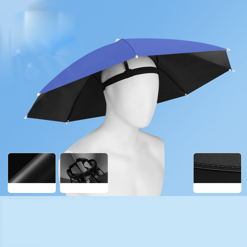 Lightweight Folding Sun Rain Headwear Umbrella Hat