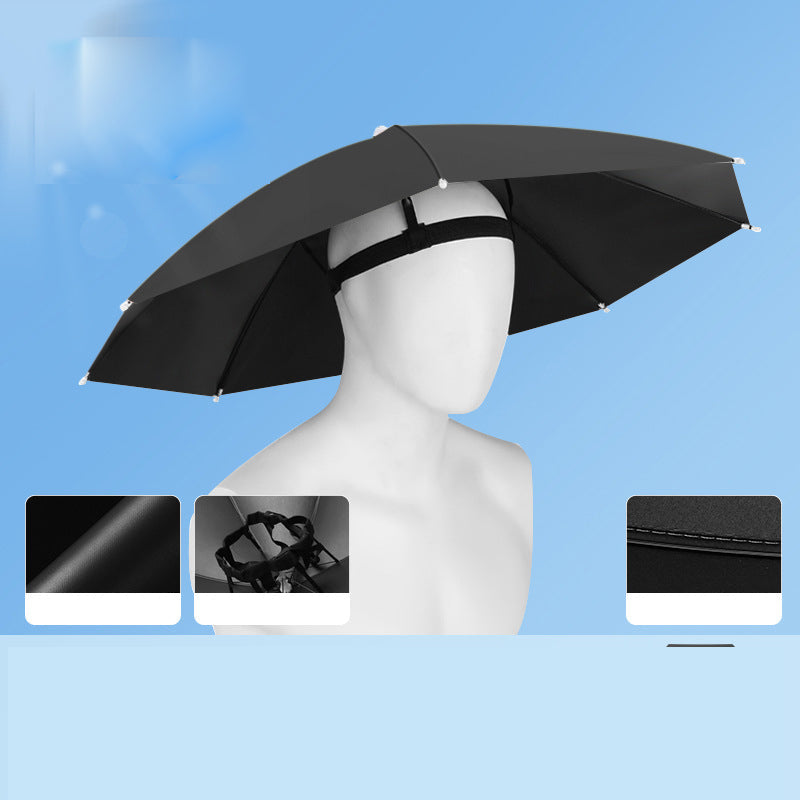 Lightweight Folding Sun Rain Headwear Umbrella Hat