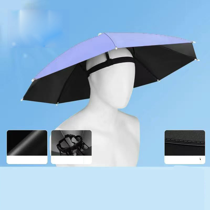 Lightweight Folding Sun Rain Headwear Umbrella Hat