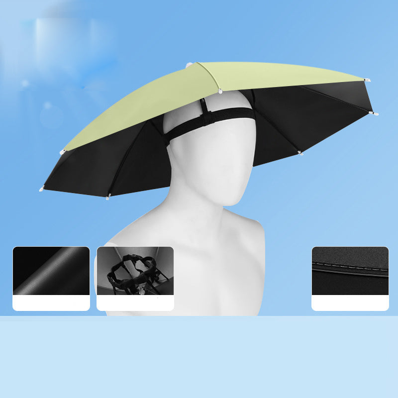 Lightweight Folding Sun Rain Headwear Umbrella Hat