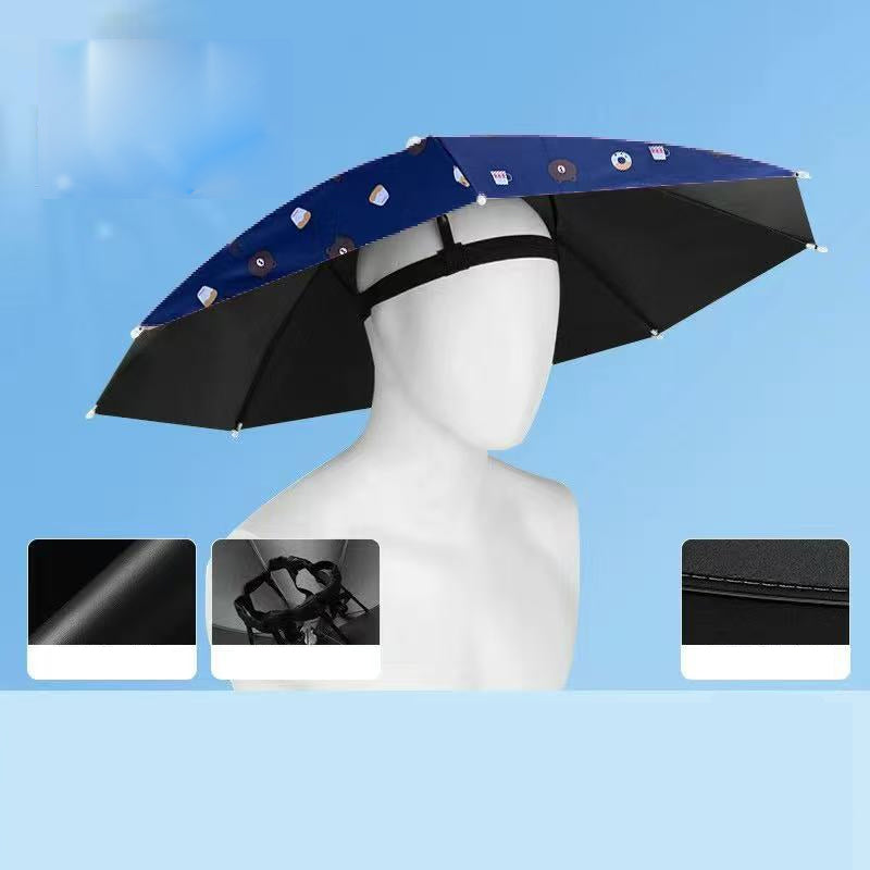Lightweight Folding Sun Rain Headwear Umbrella Hat