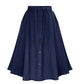 Women's Elastic High Waist Denim Midi Skirt