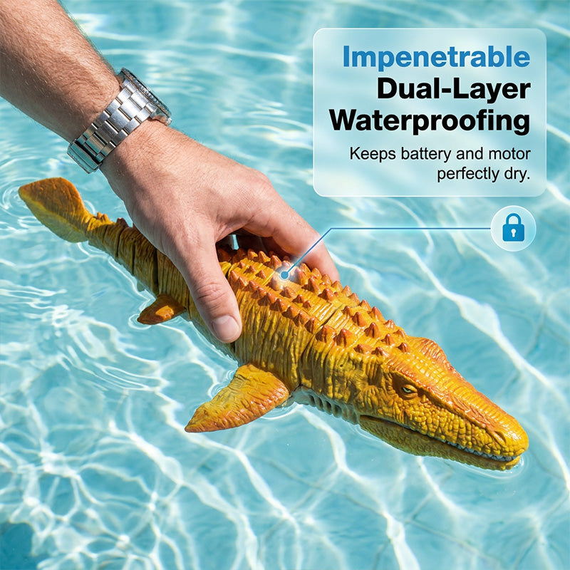 ⌛Limited-time offer-2.4G RC Mosasaurus Swimming Toy with Spray