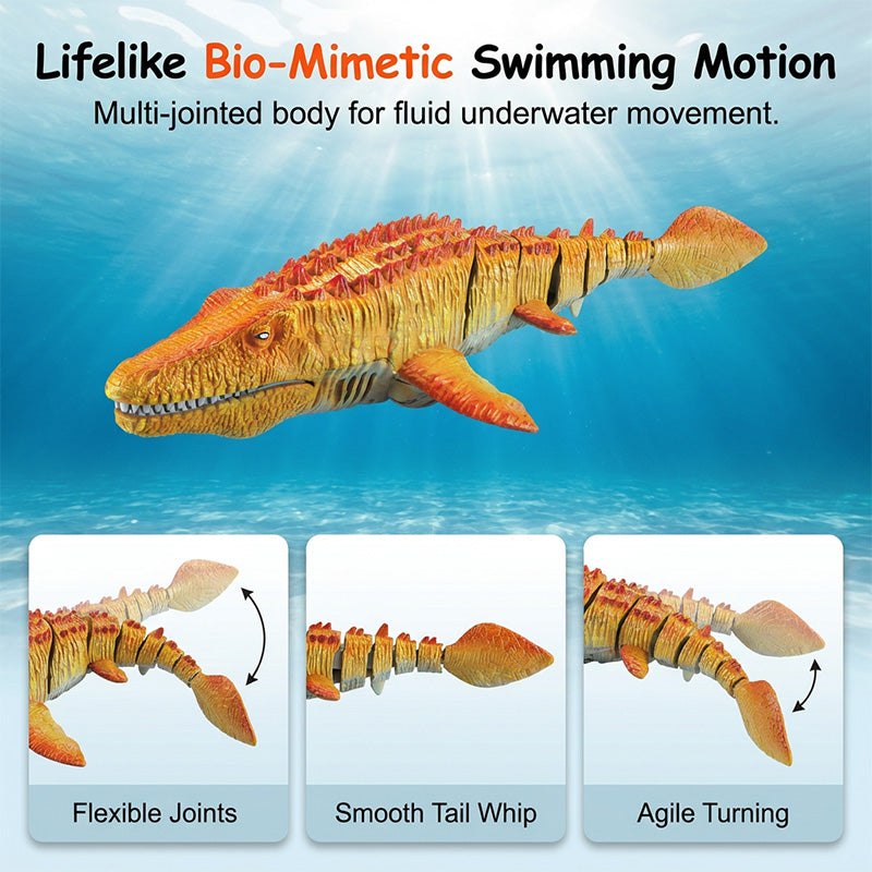 ⌛Limited-time offer-2.4G RC Mosasaurus Swimming Toy with Spray