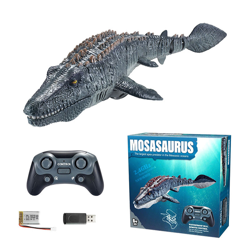 ⌛Limited-time offer-2.4G RC Mosasaurus Swimming Toy with Spray