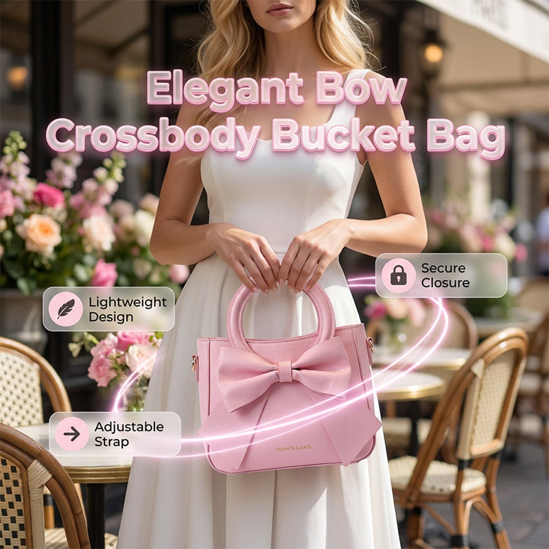 Elegant Bow Crossbody Bucket Bag
