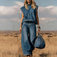 Women's Sleeveless Mock Neck Top & Pants Set