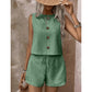 Women's Sleeveless Button-Down Tank & Shorts
