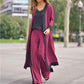 Women’s 3 Piece Outfit Contrast Color Cardigan Vest Pants Set