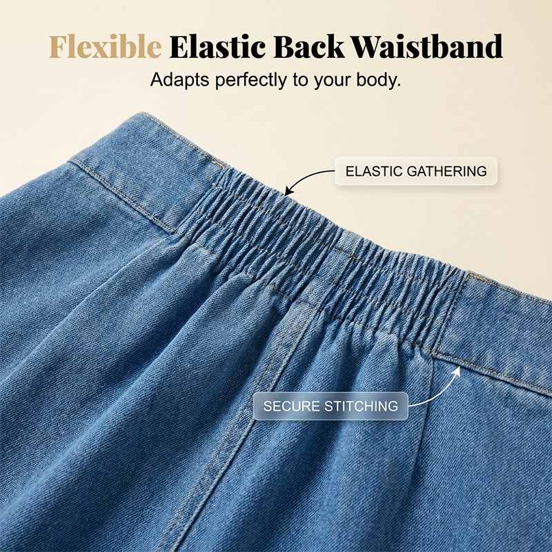 Slimming Asymmetrical Denim Midi Skirt