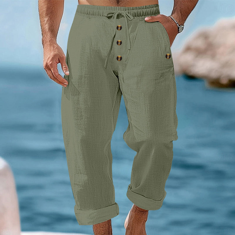 Men's Casual Linen Drawstring Pants