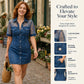 🎁2026 New Arrivals 💥Women's Sheer Lace Denim Mini Dress – Contrast Texture, Sexy Sweet, Club-Ready ✨