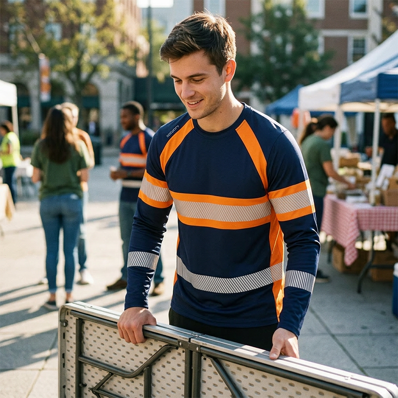 👕 50% OFF NOW! 💥 Men's Casual Contrast Stripe Long Sleeve Top – Color-block & premium blend – Crew neck, lightweight – perfect for layering or stand-alone style ✨