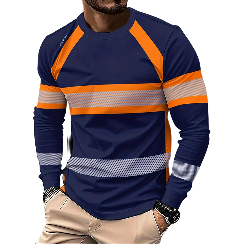 👕 50% OFF NOW! 💥 Men's Casual Contrast Stripe Long Sleeve Top – Color-block & premium blend – Crew neck, lightweight – perfect for layering or stand-alone style ✨