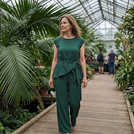 🔥New Arrivals Now on Sale-Chic Solid Color Top & Wide-Leg Pants Set