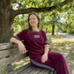 Women's Casual Two-Piece Lounge Set with Stripe Detail