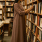 Women’s V-Neck Cotton Linen A Line Dress