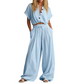 Women’s Fashion Summer Solid Loose Button Set
