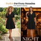 👗 LIMITED-TIME 50% OFF! 💥 Women's Elegant Puff Sleeve V-Neck Dress – Pleated Detail, A-Line, Plus Size ✨