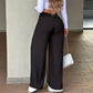 👖 LIMITED-TIME 50% OFF! 💥 Women's High-Waisted Straight Leg Trousers – Front Seam, Elastic Back, Versatile ✨