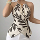 Women's Halter Neck Printed Top Sleeveless