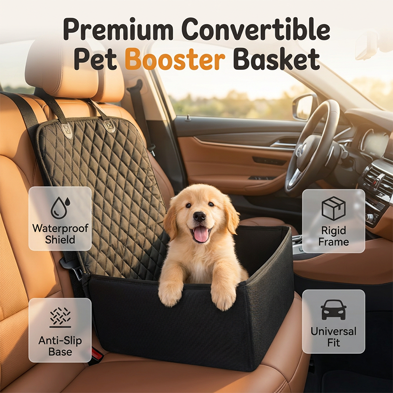 🔥Limited-time offer-Convertible Car Pet Seat Cover and Booster Dog Basket