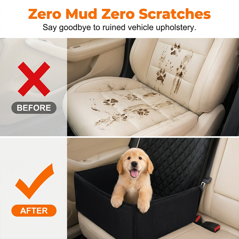 🔥Limited-time offer-Convertible Car Pet Seat Cover and Booster Dog Basket