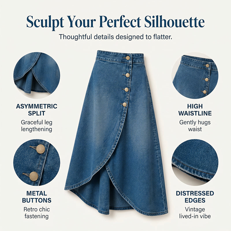 ⌛Limited-time offer-Women's High-Waist Irregular Denim Skirt