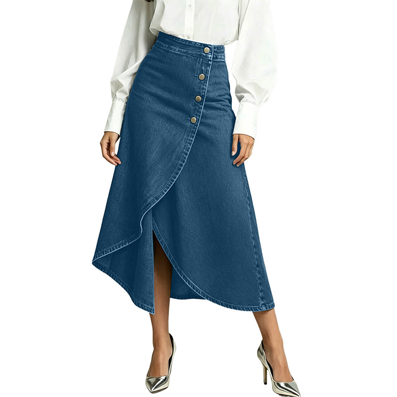⌛Limited-time offer-Women's High-Waist Irregular Denim Skirt