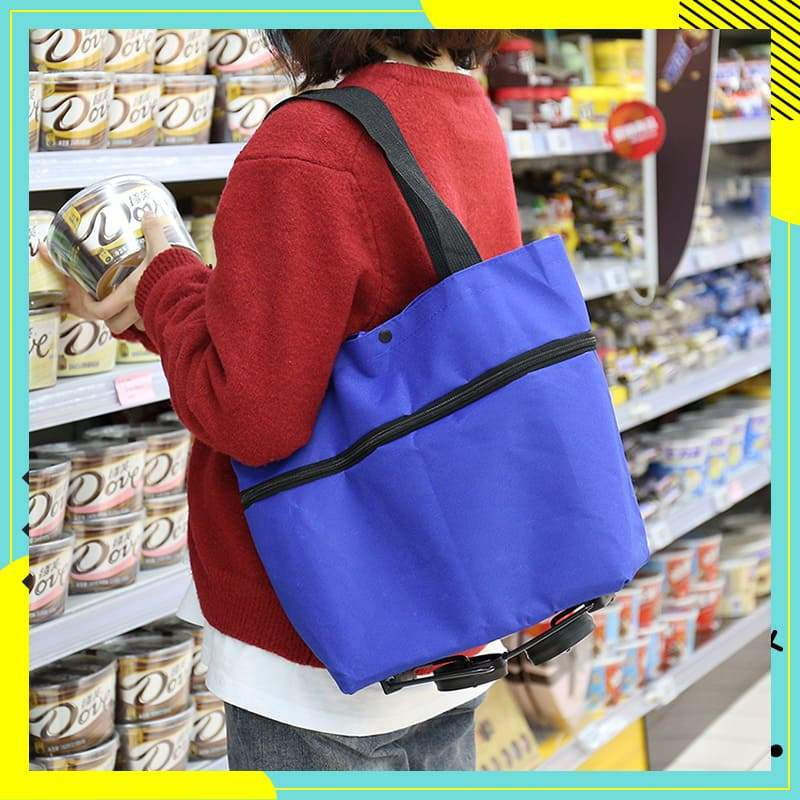 🔥Limited Offer ￡8.99!!⚡50K+ SOLD!🛍️2-in-1 Convertible shopping tote – hides wheels, holds 20kg, expands with zipper!