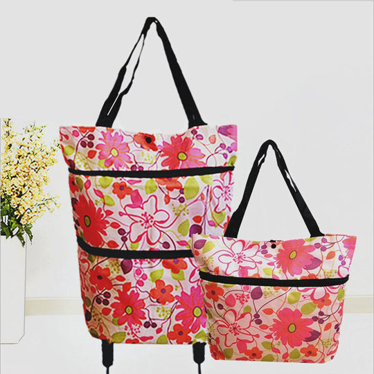 🔥Limited Offer ￡8.99!!⚡50K+ SOLD!🛍️2-in-1 Convertible shopping tote – hides wheels, holds 20kg, expands with zipper!