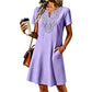 ⌛Limited-time offer-Women's Bohemian Lace V-Neck T-Shirt Dress