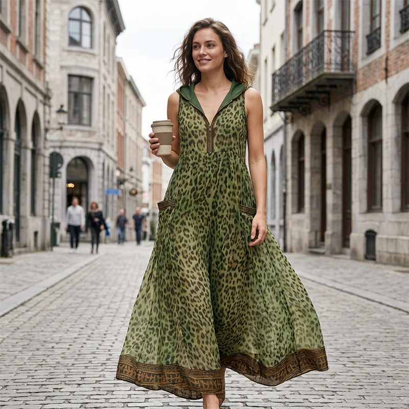 ⌛Limited-time offer-Women's Summer Leopard Printed Maxi Dress