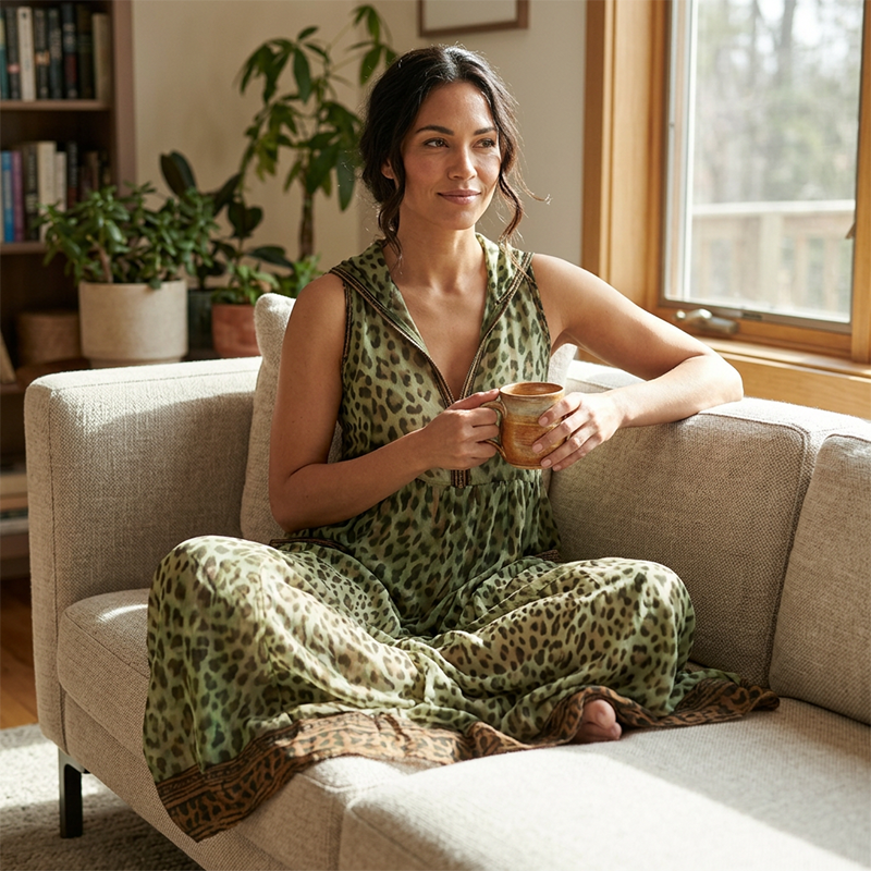 ⌛Limited-time offer-Women's Summer Leopard Printed Maxi Dress