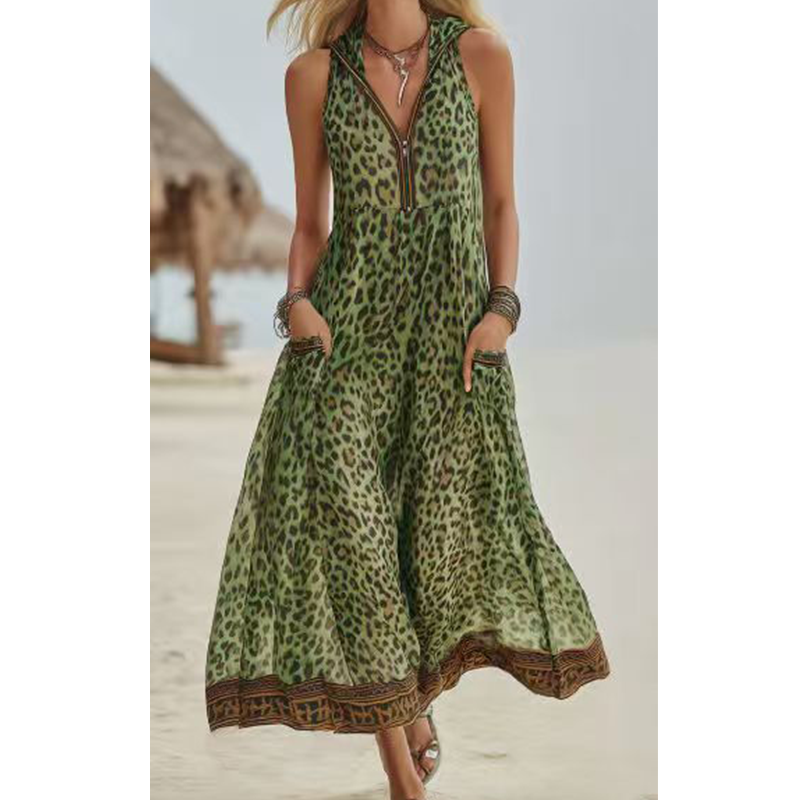⌛Limited-time offer-Women's Summer Leopard Printed Maxi Dress