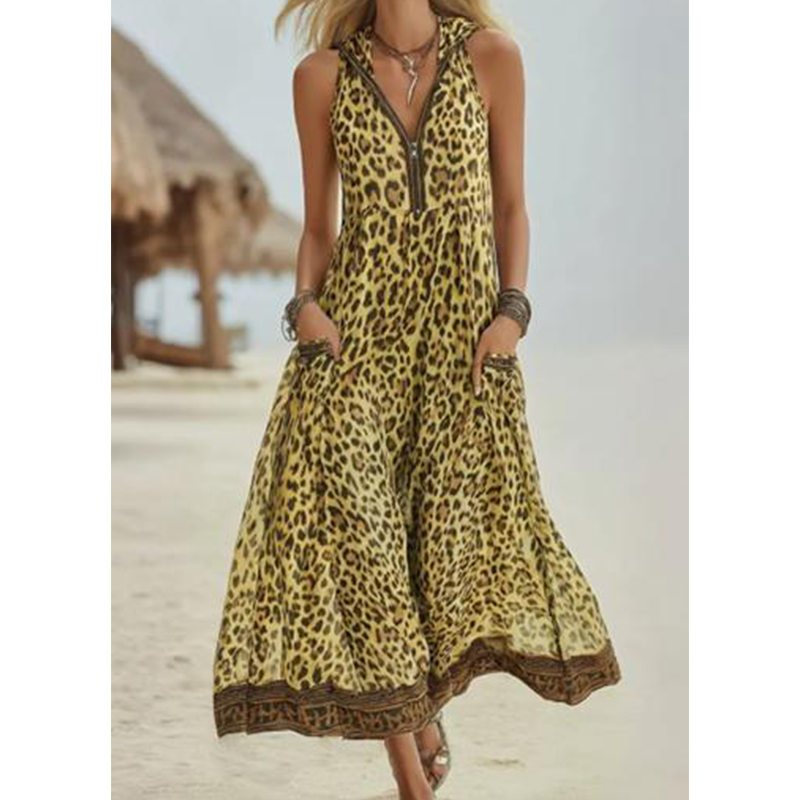 ⌛Limited-time offer-Women's Summer Leopard Printed Maxi Dress