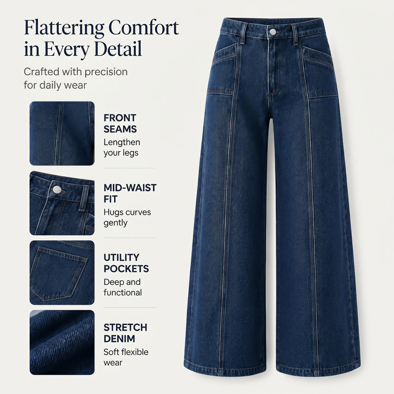 👖Women's High-Waisted Wide-Leg Jeans– Flattering Vintage Fit Denim ✨