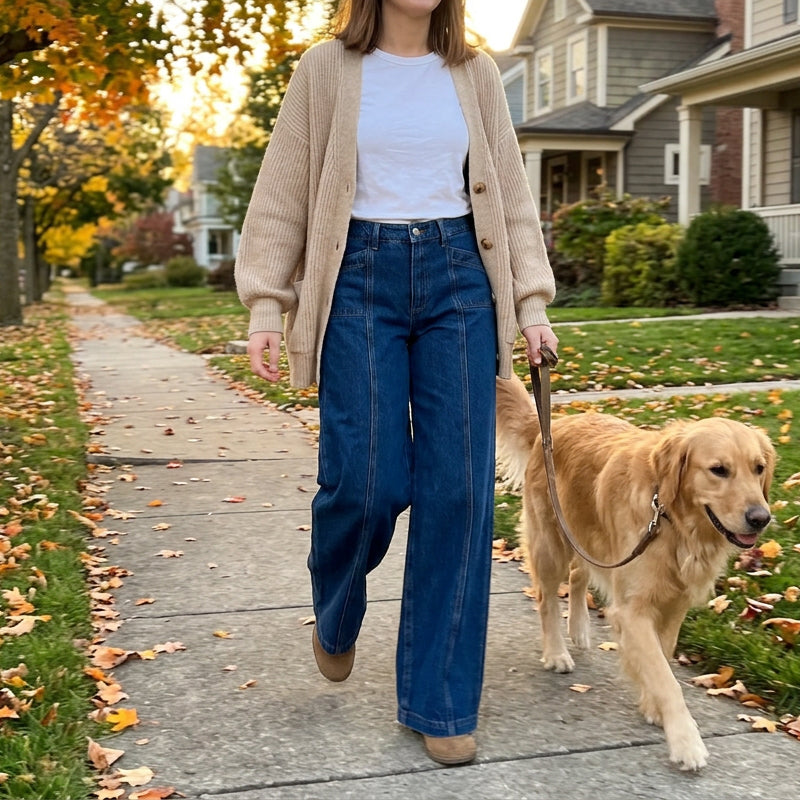 👖Women's High-Waisted Wide-Leg Jeans– Flattering Vintage Fit Denim ✨