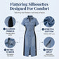 ⌛Limited-time offer-Denim Dress Slimming Contrast Color Midi Dress