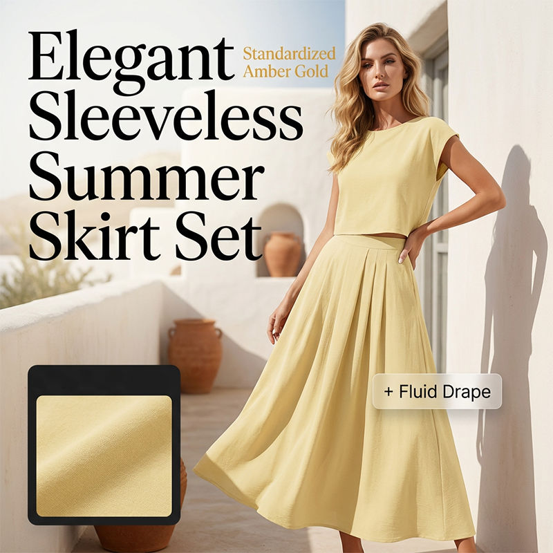 ⌛Limited-time offer-Women's Casual Solid Color Top and Skirt Set