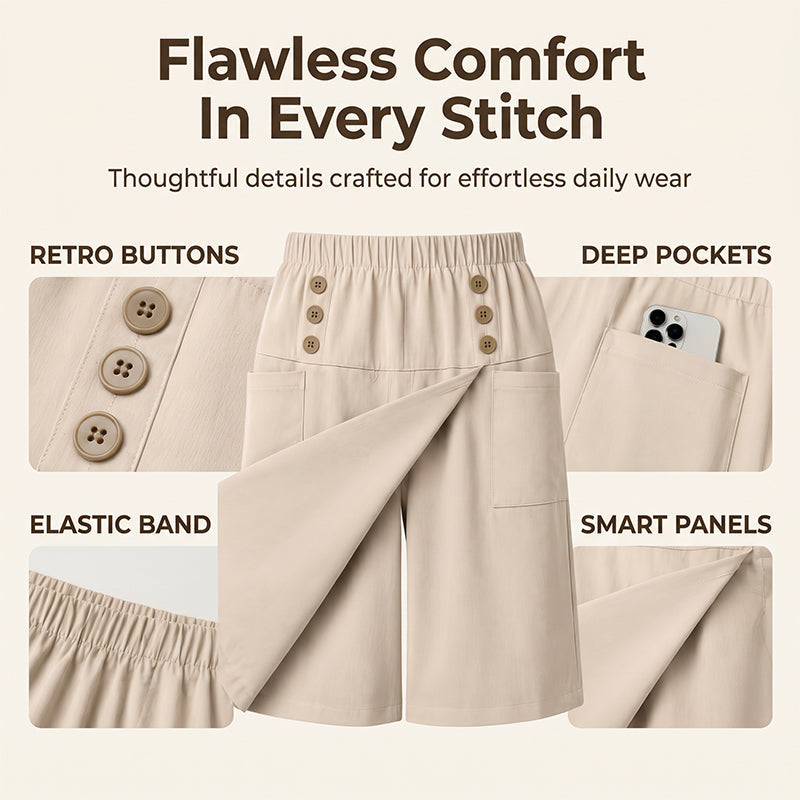 Women's Knee-Length Asymmetrical Wrap Shorts