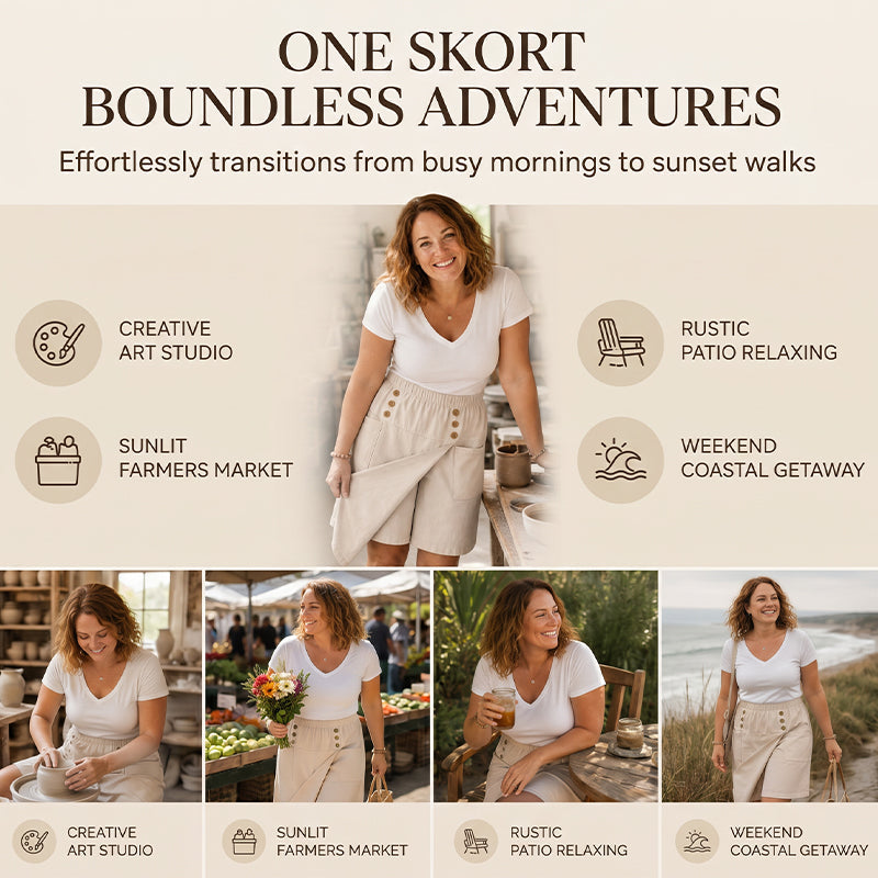 Women's Knee-Length Asymmetrical Wrap Shorts