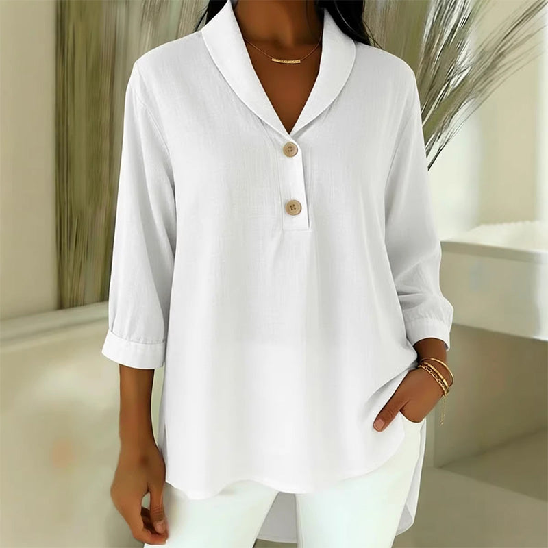 Women's Shawl Collar Button Front Blouse